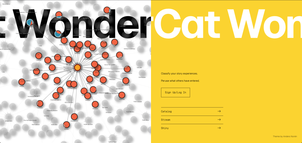 Landing page for WonderCat Website